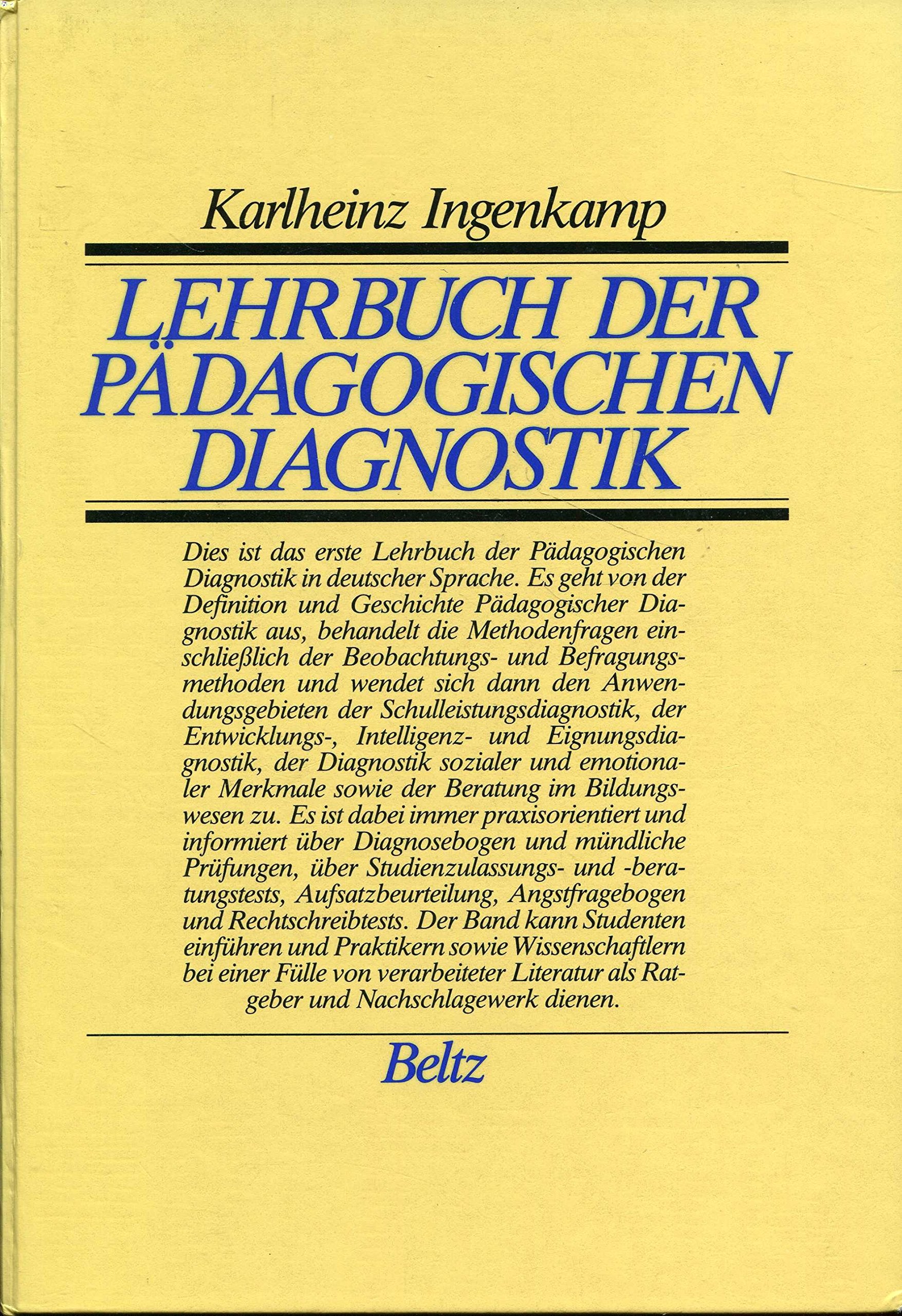 Lehrbuch der Pädagogischen Diagnostik Books