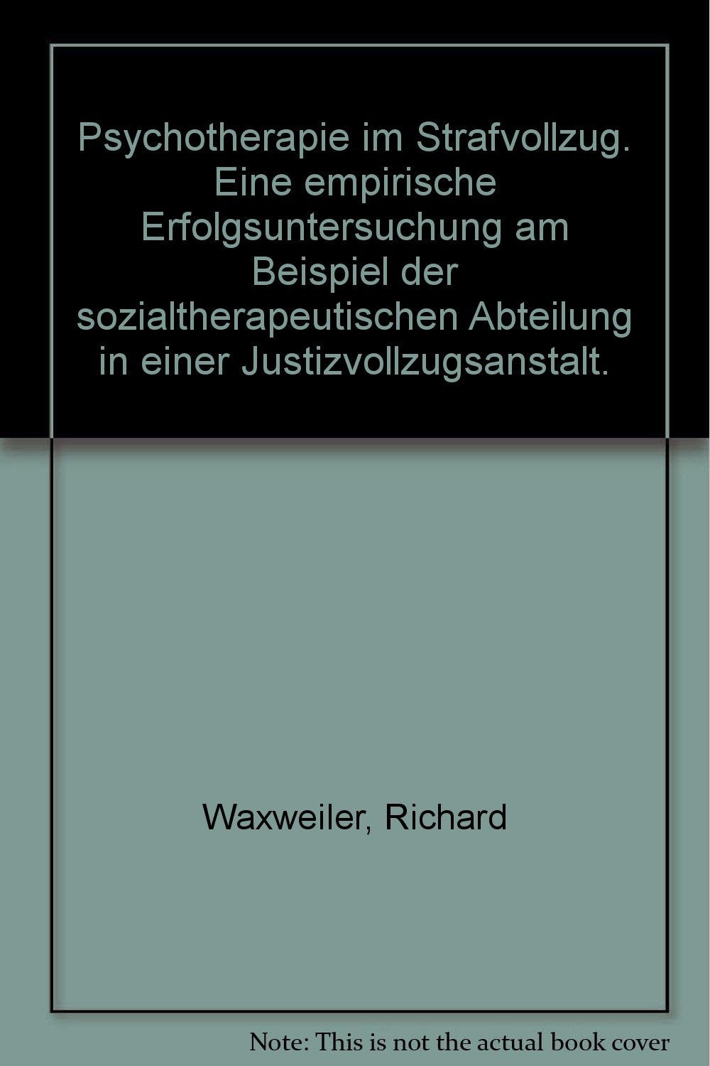 Psychotherapie im Strafvollzug. Eine empirische Erfolgsuntersuchung am Beispiel der sozialtherapeutischen Abteilung in einer Justizvollzugsanstalt. Books