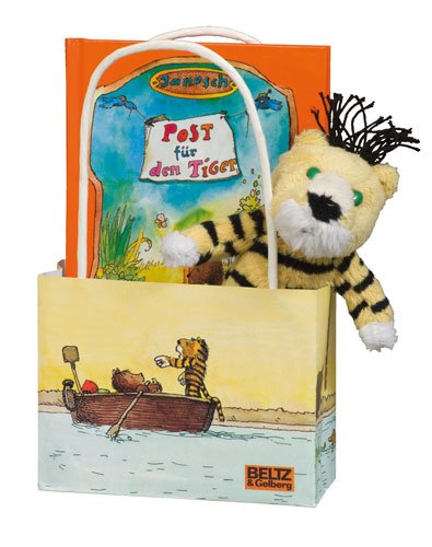 Janosch-Freundschaftstüte Tiger. Bilderbuch »Post für den Tiger« mit Plüsch-Tiger (12 cm) und Geschenktasche book
