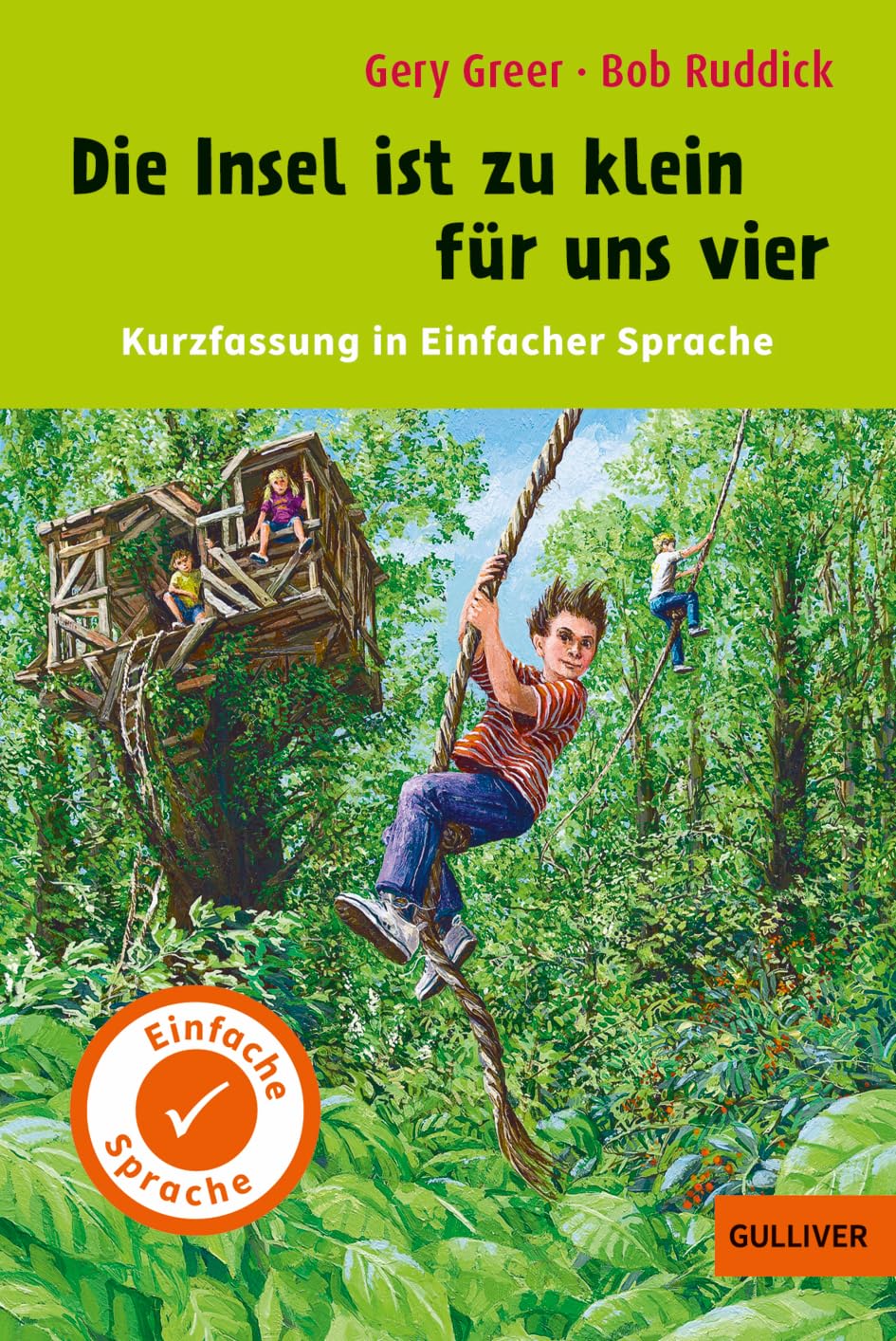 Kurzfassung in Einfacher Sprache. Die Insel ist zu klein für uns vier book