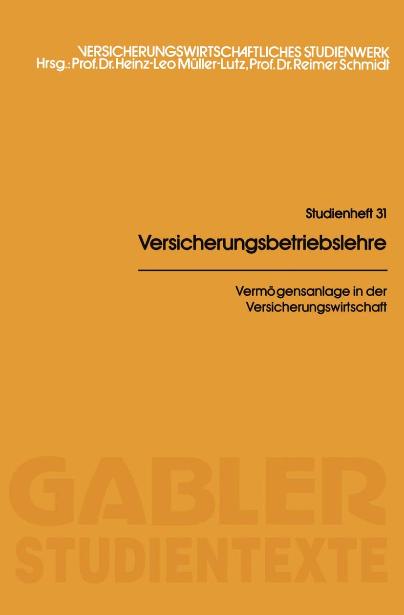 Vermögensanlage in der Versicherungswirtschaft Law
