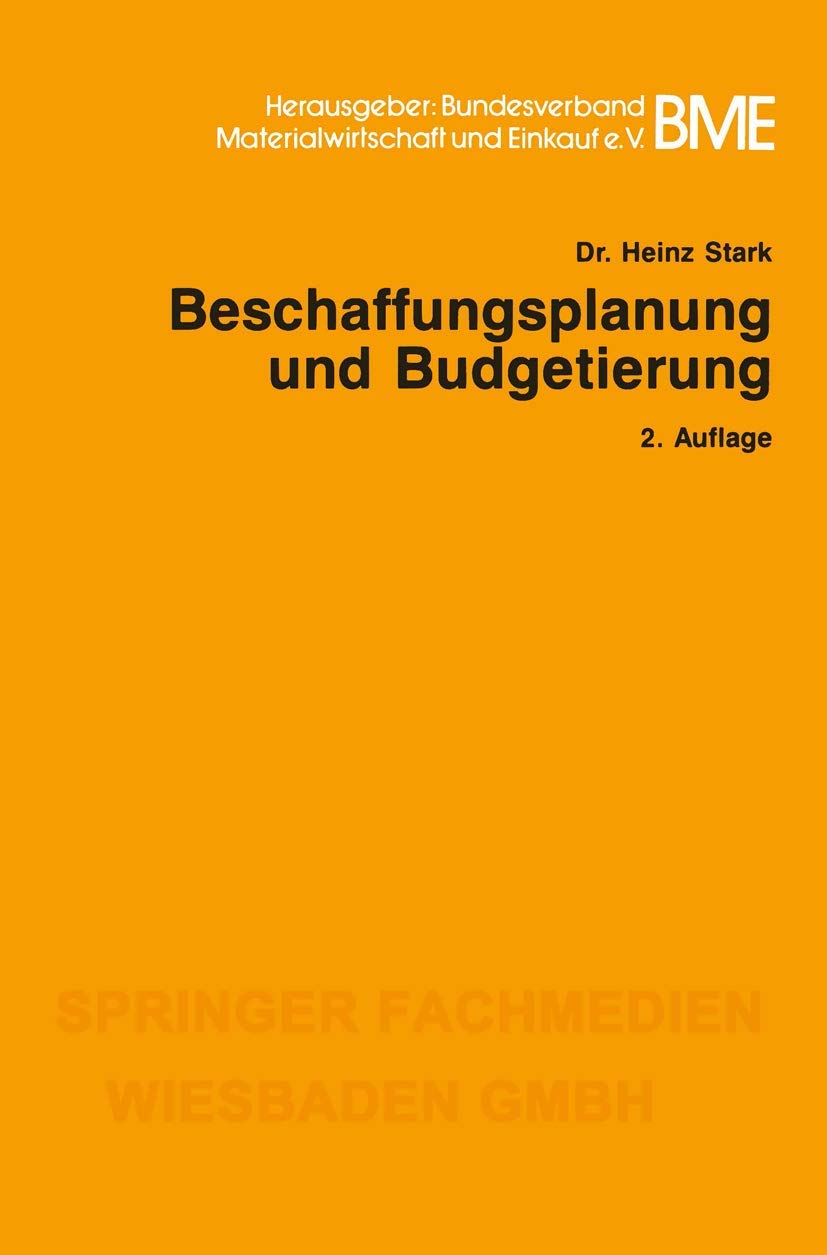 Beschaffungsplanung und Budgetierung (Gabler-Studientexte) Law