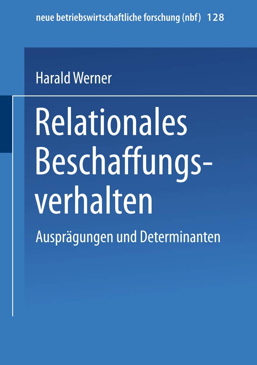 Relationales Beschaffungsverhalten Law Books