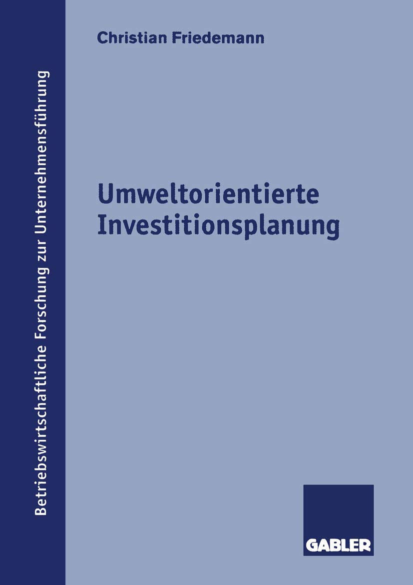 Umweltorientierte Investitionsplanung book