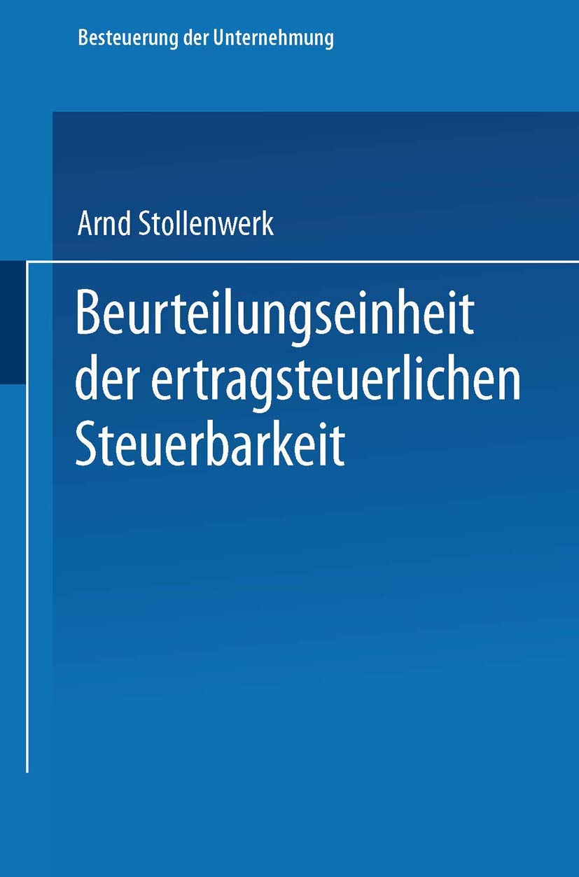 Beurteilungseinheit der ertragsteuerlichen Steuerbarkeit book