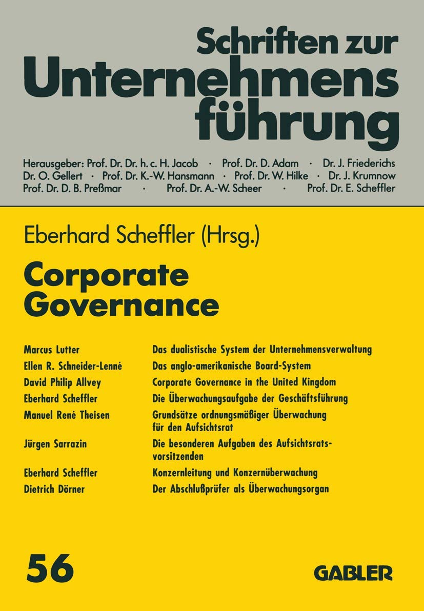 Corporate Governance (Schriften zur Unternehmensführung) Law