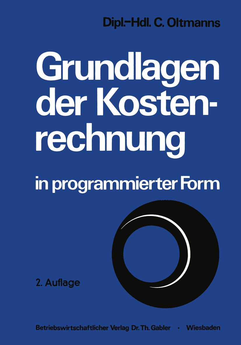 Grundlagen der Kostenrechnung in programmierter Form Law