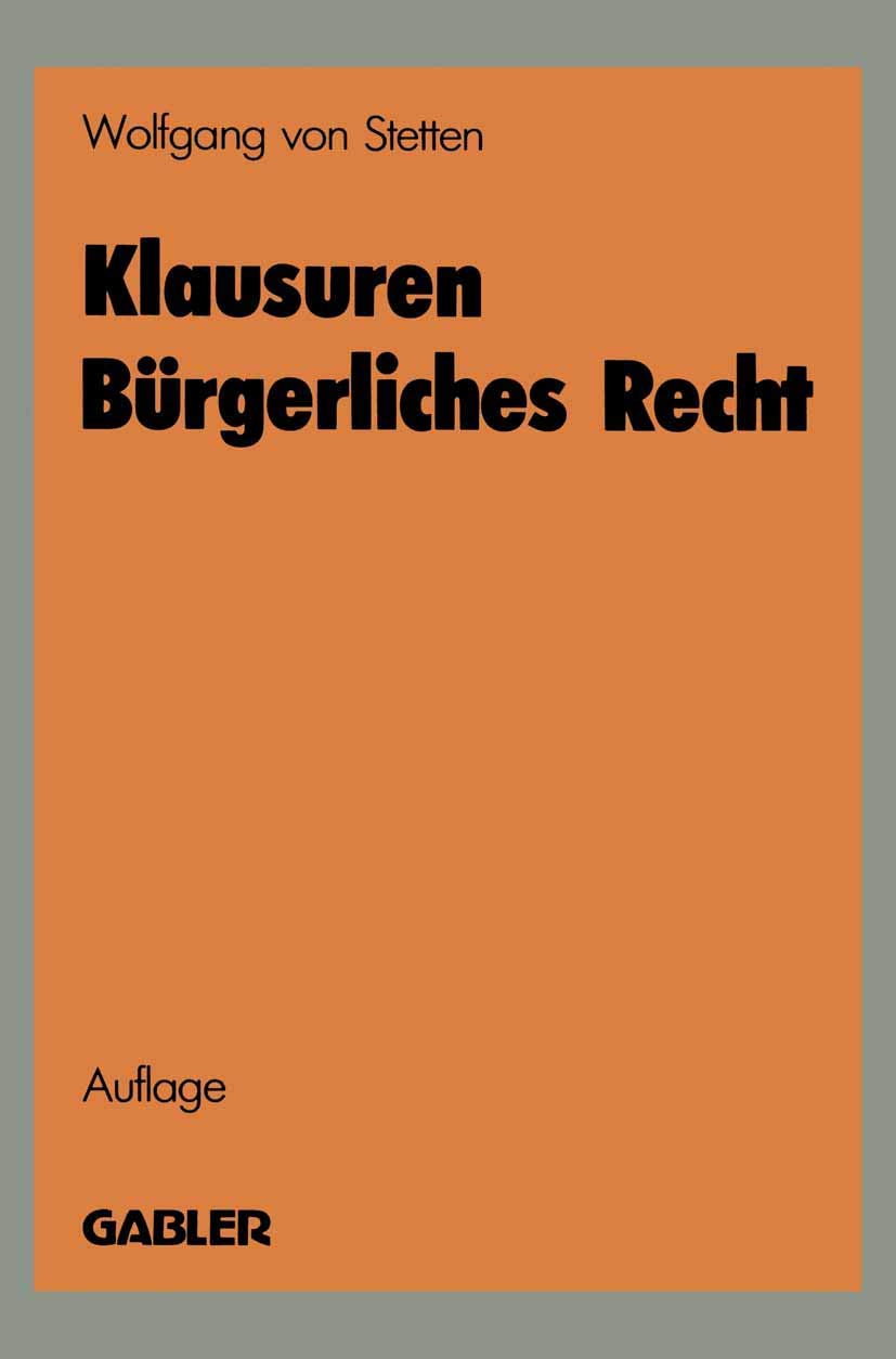 Klausuren Bürgerliches Recht Law
