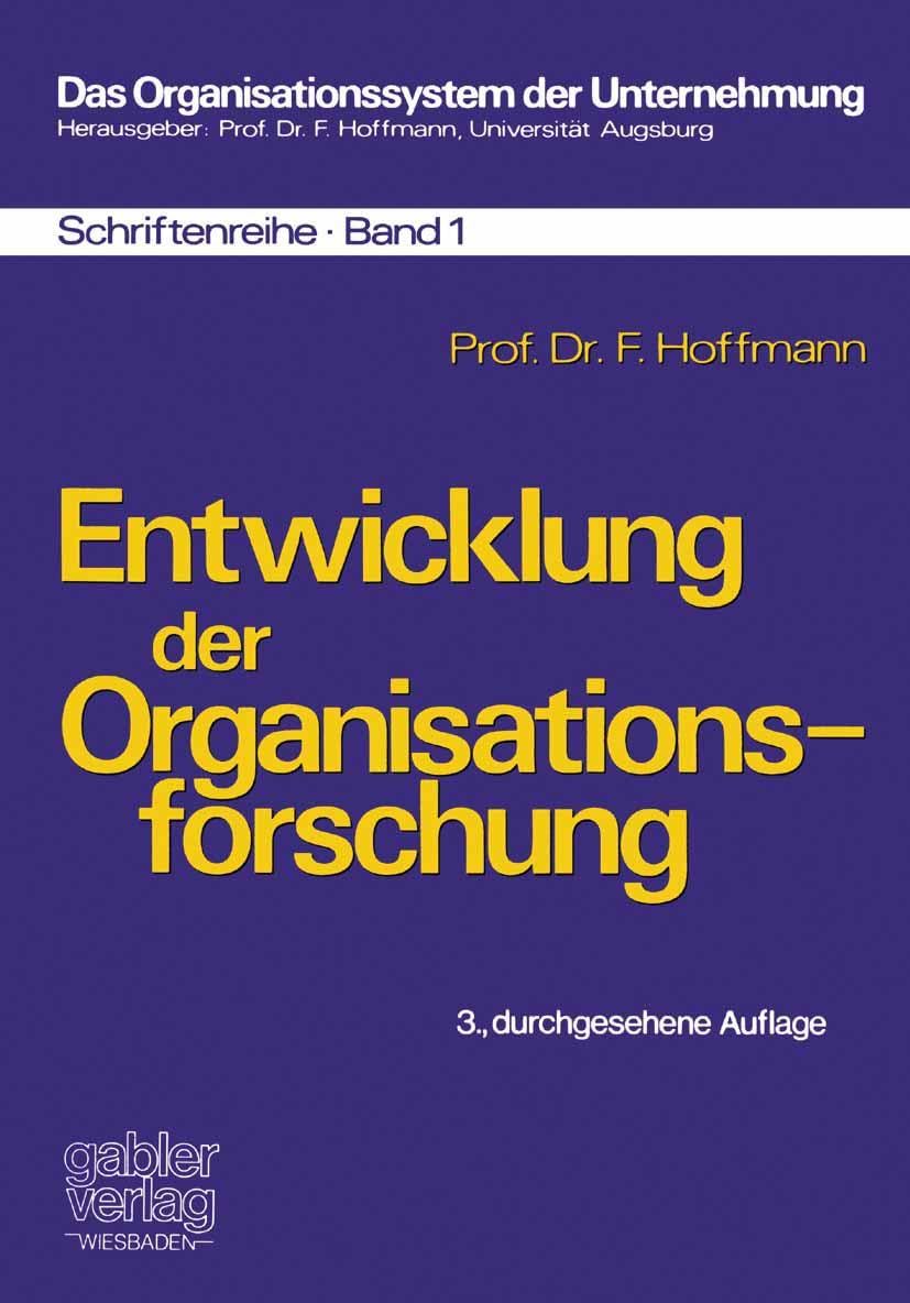 Entwicklung der Organisationsforschung Law Books