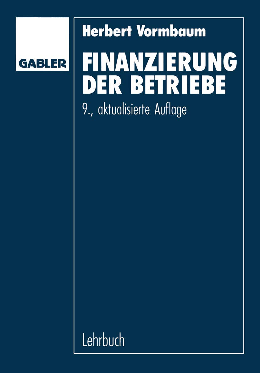 Finanzierung der Betriebe Law Books