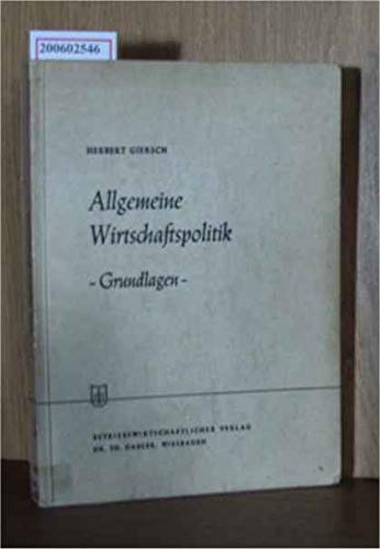 Allgemeine Wirtschaftspolitik I. Grundlagen Law