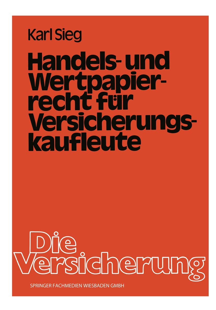 Handels- und Wertpapierrecht für Versicherungskaufleute Law