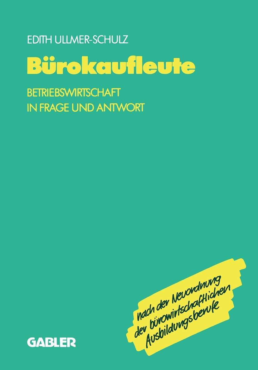 Bürokaufleute: Betriebswirtschaft In Frage Und Antwort Law