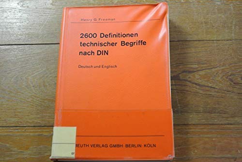 2600 Definitionen technischer Begriffe nach DIN, Deutsch und Englisch Books