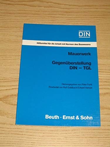 DIN, Hilfsmittel für die Arbeit mit Normen des Bauwesens, Beton und Stahlbeton, Gegenüberstellung DIN - TGL Books