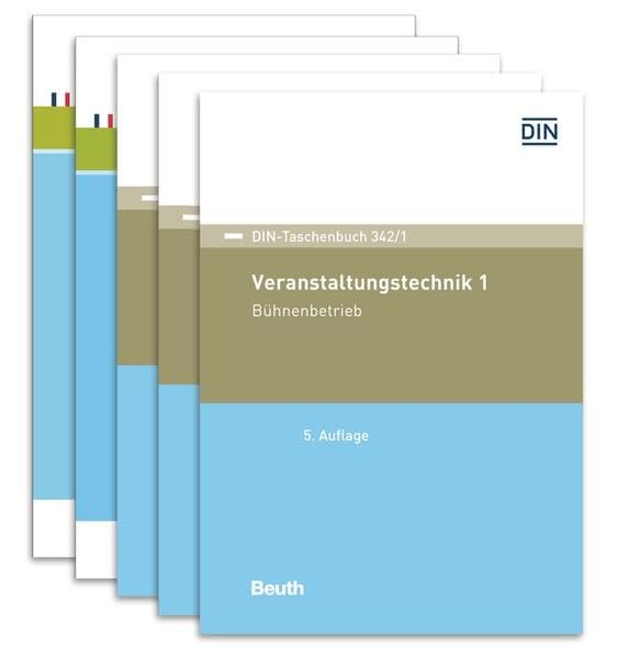 Veranstaltungstechnik: Paket: DIN-(VDE)-Taschenbücher 342/1 bis 342/5 Band 1: Bühnenbetrieb // Band 2: Beleuchtung, Ton- und Medientechnik // Band 3: ... 5: Sicherheitstechnik (DIN-VDE-Taschenbuch) Film, Art & Culture