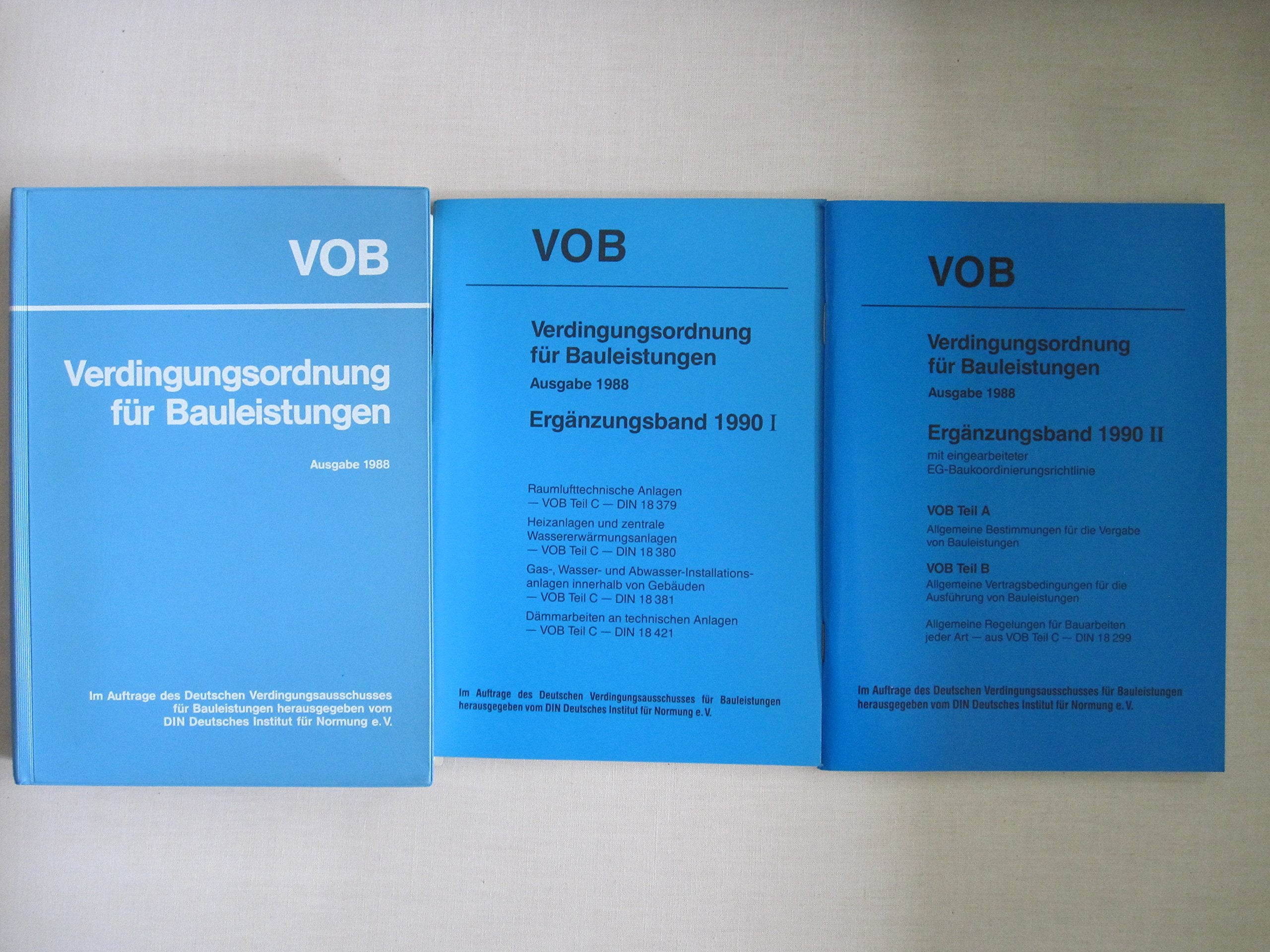 VOB Verdingungsordnung für Bauleistungen: Ausgabe 1988. Teil A + B + C, Gesamtausgabe Law