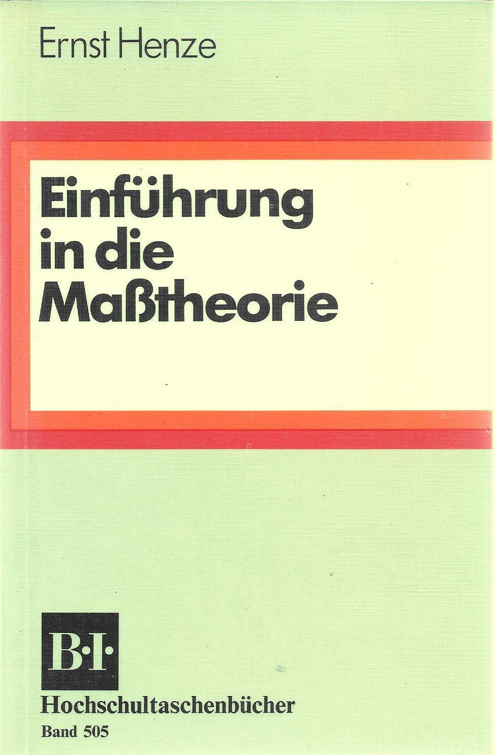 Product Image: Einführung in die Maßtheorie.