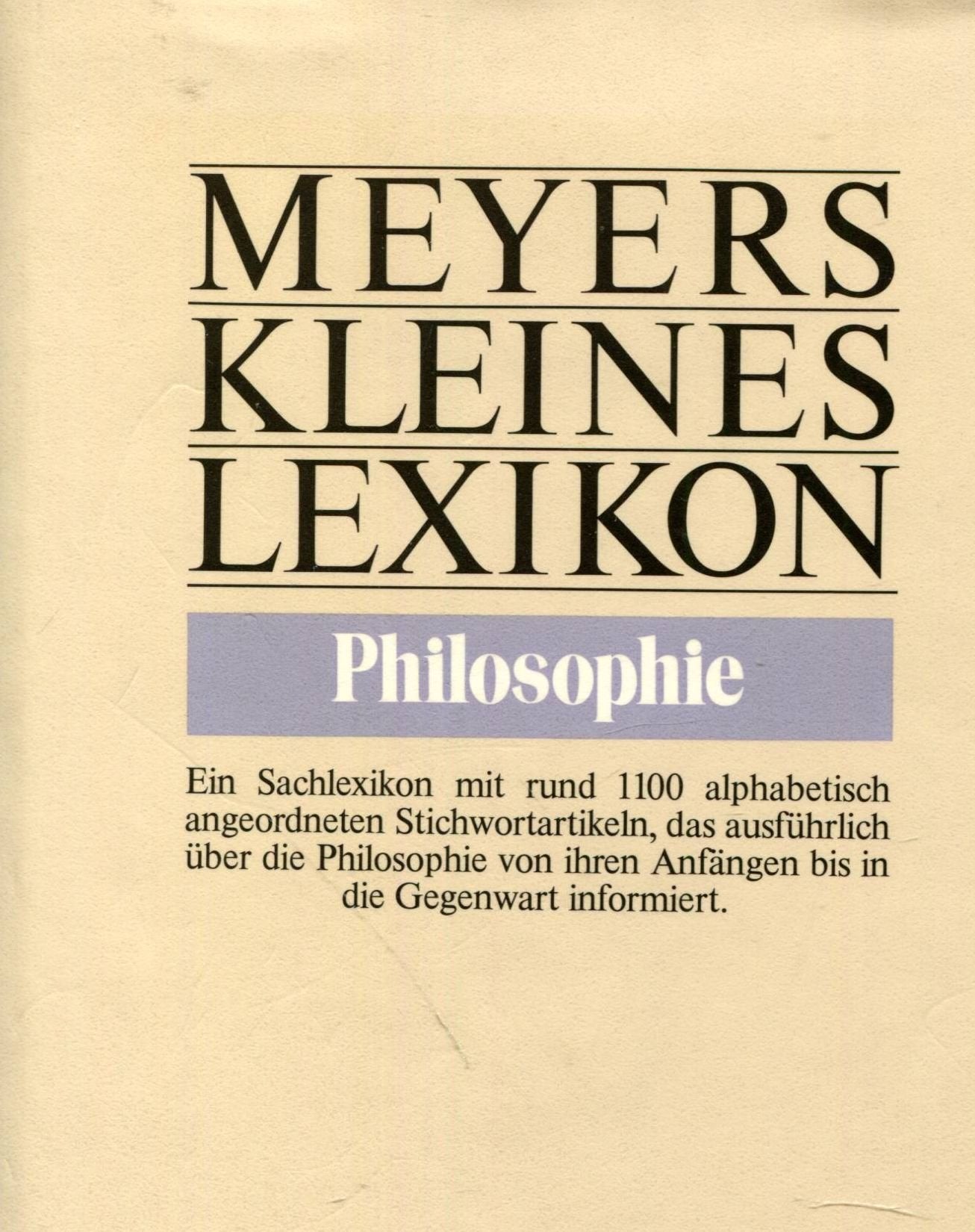 Philosophie: Ein Sachlexikon (Meyers kleines Lexikon) Philosophy