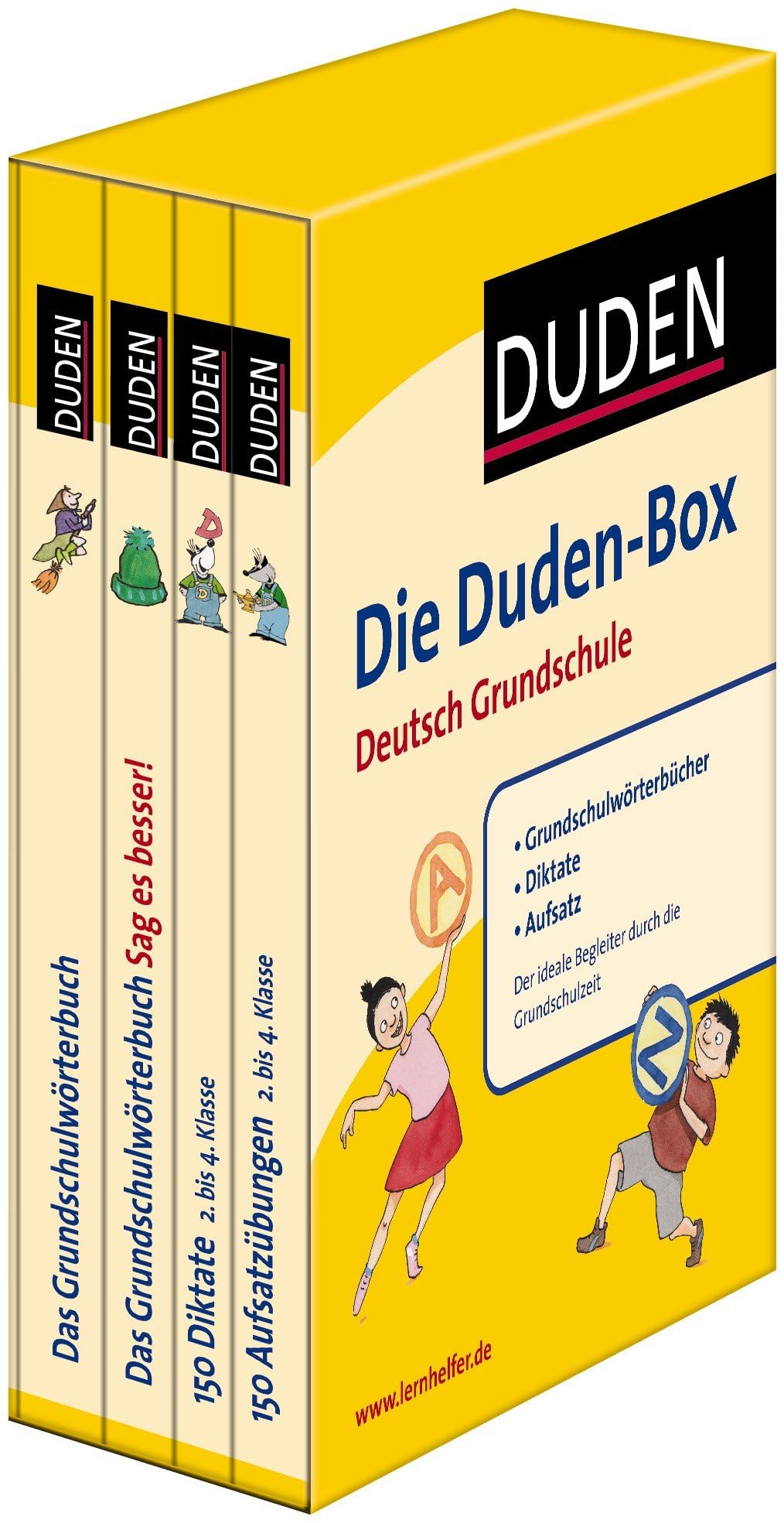 Die Duden-Box Deutsch Grundschule: Grundschulwörterbücher - Diktate - Aufsatz (Duden - Lernhilfen) Study Guides
