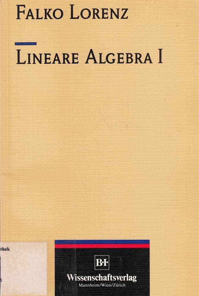 Lineare Algebra I Mathematics Books