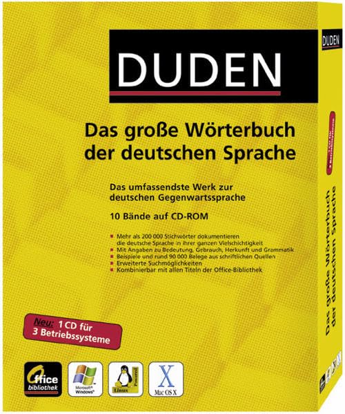 Duden - Das große Wörterbuch der deutschen Sprache (Office-Bibliothek) CD-ROM (WIN/MAC OS X/LINUX) Learning