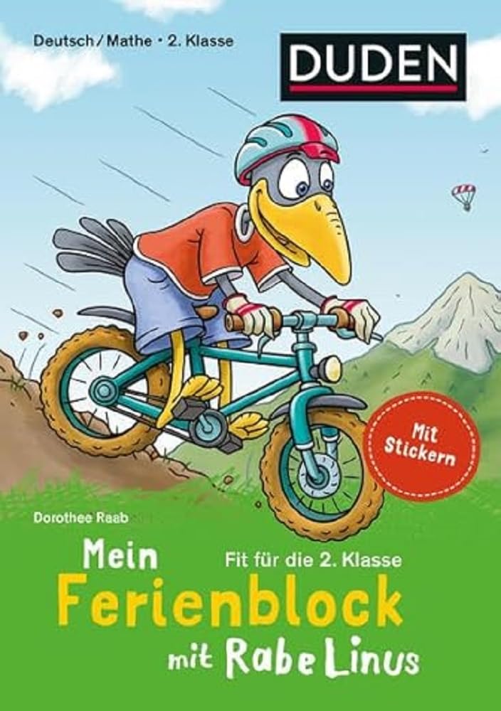 Mein Ferienblock mit Rabe Linus – Fit für die 2. Klasse: Deutsch/Mathe: Mit Stickern (Ferien mit Rabe Linus) Non-fiction