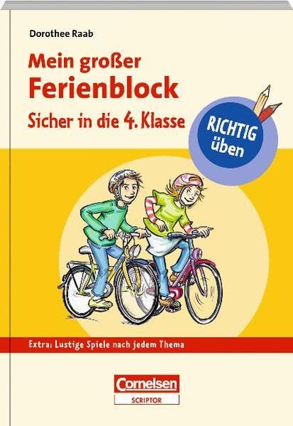 RICHTIG üben - Mein großer Ferienblock - Sicher in die 4. Klasse: Extra: lustige Spiele nach jedem Thema (Duden/Pelikan) Study Guides