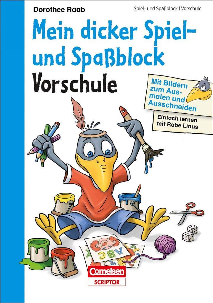 Einfach lernen mit Rabe Linus – Mein dicker Spiel- und Spaßblock: Mit Bildern zum Ausmalen und Ausschneiden Foreign Languages ​​& Dictionaries