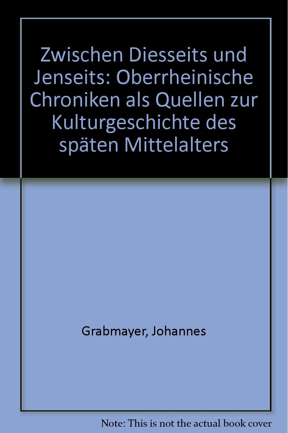 Zwischen Diesseits und Jenseits: Oberrheinische Chroniken als Quellen zur Kulturgeschichte des späten Mittelalters Politics & History