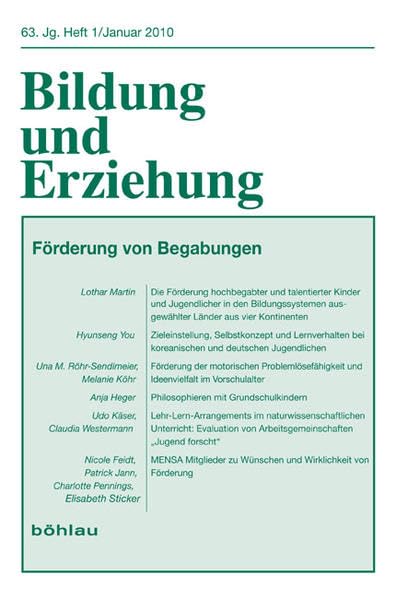 Bildung und Erziehung 63/1. Förderung von Begabungen: 63,1 (2010) Books