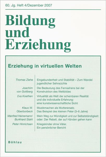 Bildung und Erziehung 0006-2456 / Erziehung in virtuellen Welten Books