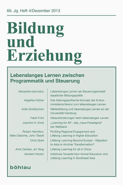 Lebenslanges Lernen zwischen Programmatik und Steuerung (Bildung und Erziehung: Begründet von Franz Hilker) Education & Training
