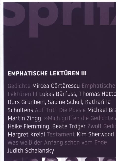 Emphatische Lektüren III: Sprache im technischen Zeitalter 235, Jg. 58, 3 Poetry