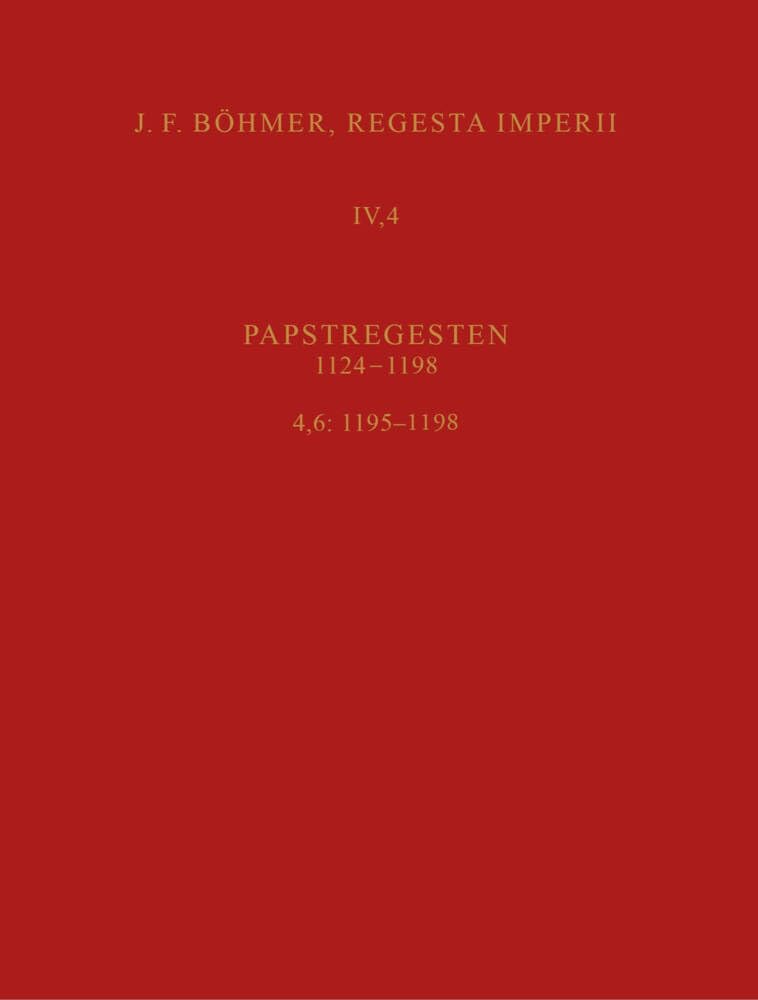 Regesta Imperii IV, 4, Lfg. 6: 1195-1198. Cölestin III. General education