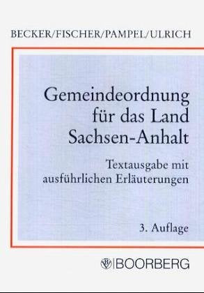 Gemeindeordnung für das Land Sachsen- Anhalt Law