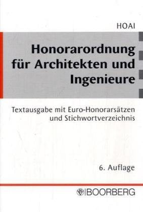 Honorarordnung für Architekten und Ingenieure (HOAI): Textausgabe mit den ab 1.1.2002 geltenden Honorarsätzen in Euro und Stichwortverzeichnis Law
