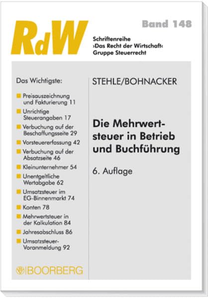 Die Mehrwertsteuer in Betrieb und Buchführung Law