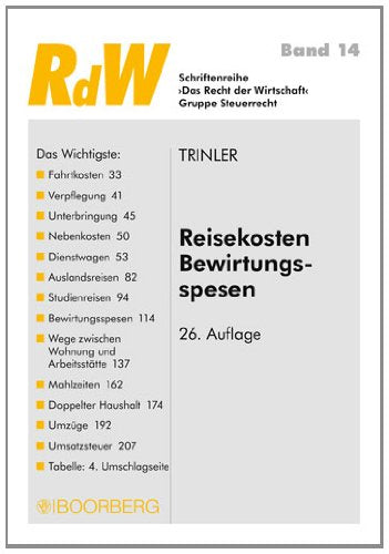 Reisekosten, Bewirtungsspesen Law