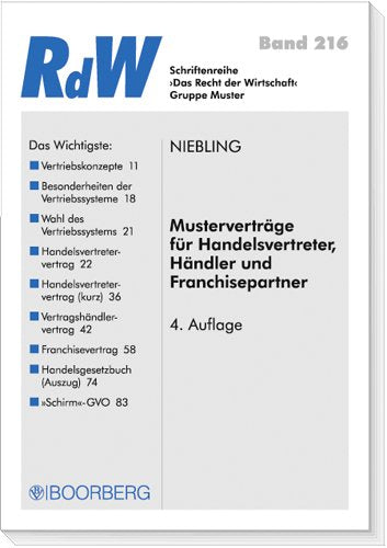 Musterverträge für Handelsvertreter, Händler und Francisepartner Law