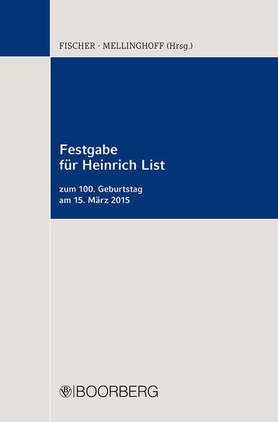 Festgabe für Heinrich List Law