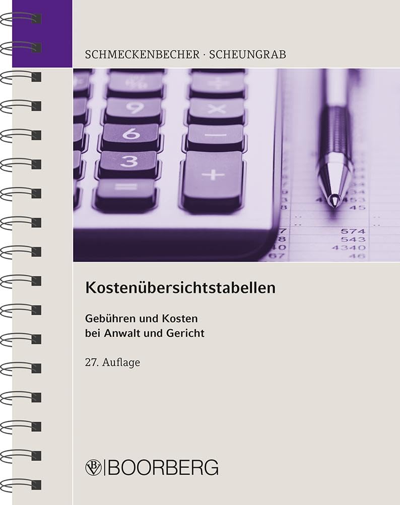Kostenübersichtstabellen Law