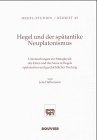 Hegel und der spätantike Neuplatonismus Philosophy