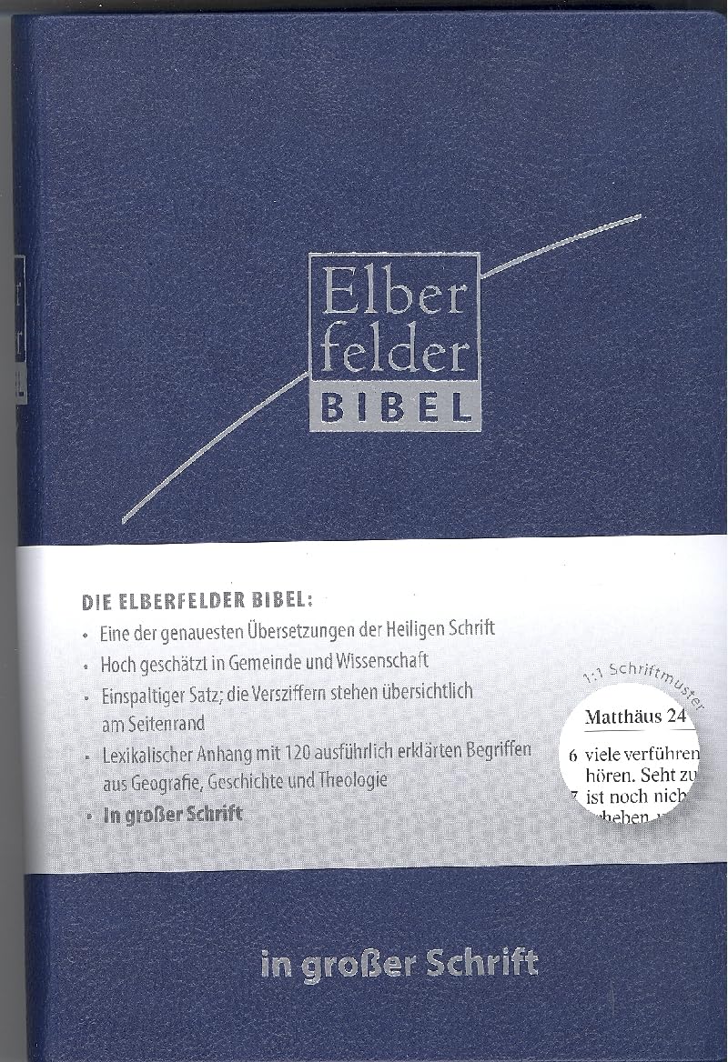 Elberfelder Bibel in großer Schrift, ital. Kunstleder blau Film, Art & Culture
