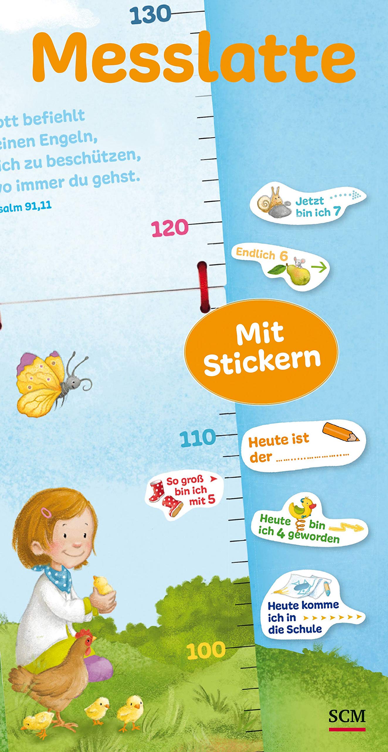 Messlatte "Gott befiehlt seinen Engeln, dich zu beschützen": Mit Stickerbogen Parents & Children