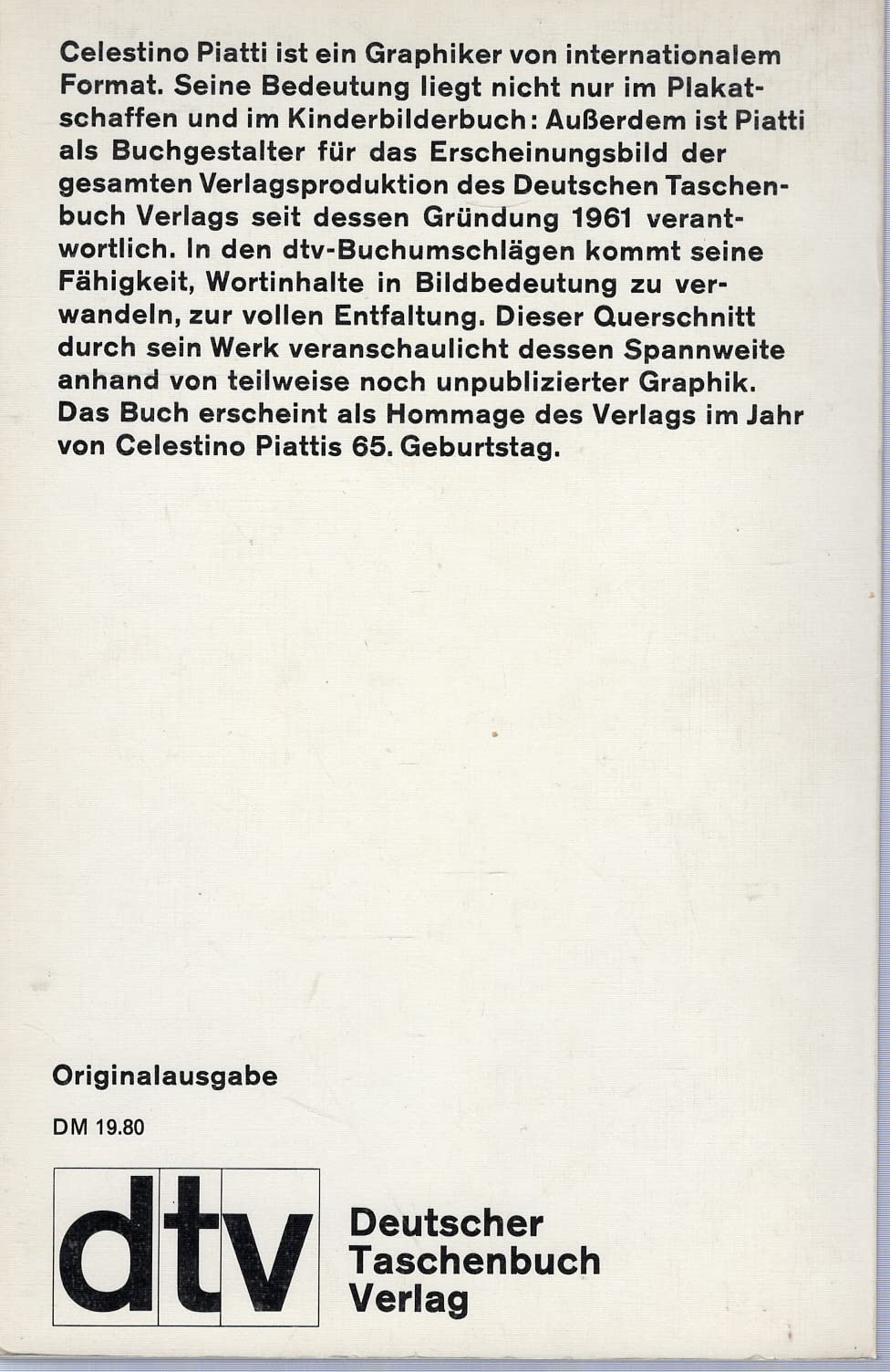 Celestino Piatti: Meister des graphischen Sinnbilds (dtv - Kunst) Professional & Reference Books