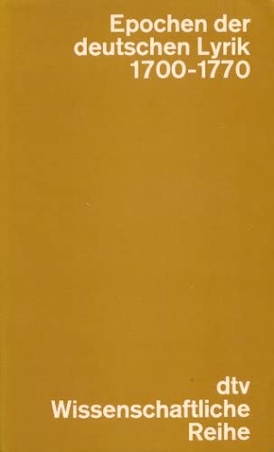 Epochen der deutschen Lyrik 1700 - 1770 Books