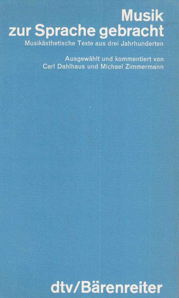 Musik zur Sprache gebracht. Musikästhetische Texte aus drei Jahrhunderten. Books