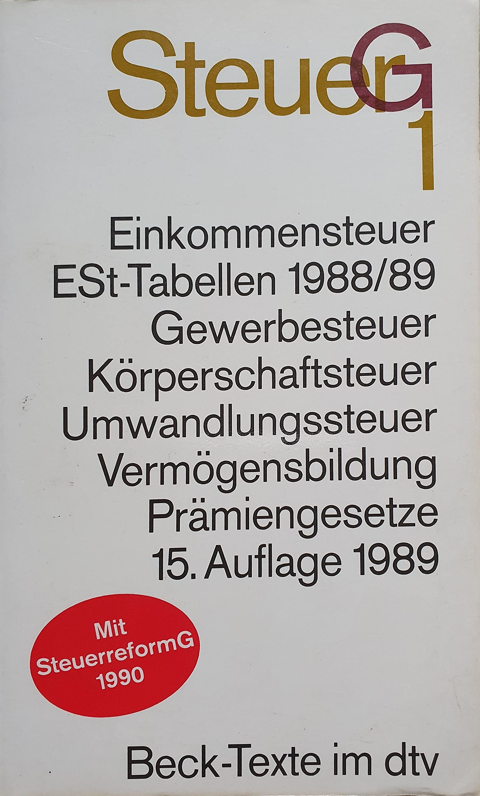Steuergesetze (SteuerG) (dtv Beck Texte) Books