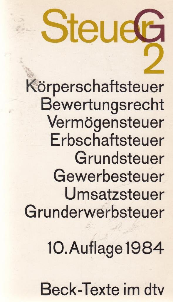 Steuergesetze (SteuerG) (dtv Beck Texte) Books
